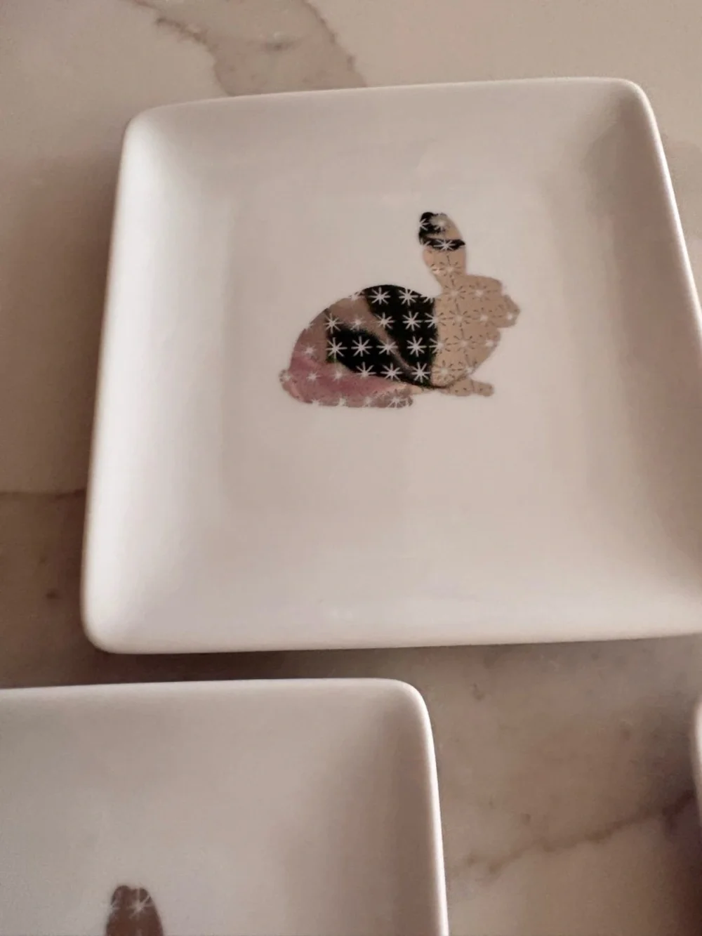 West Elm White Ceramic Dish Bunny Dishes